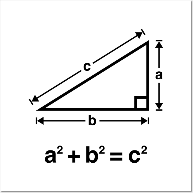 Pythagorean Theorem (Mathematics / Black) Wall Art by MrFaulbaum